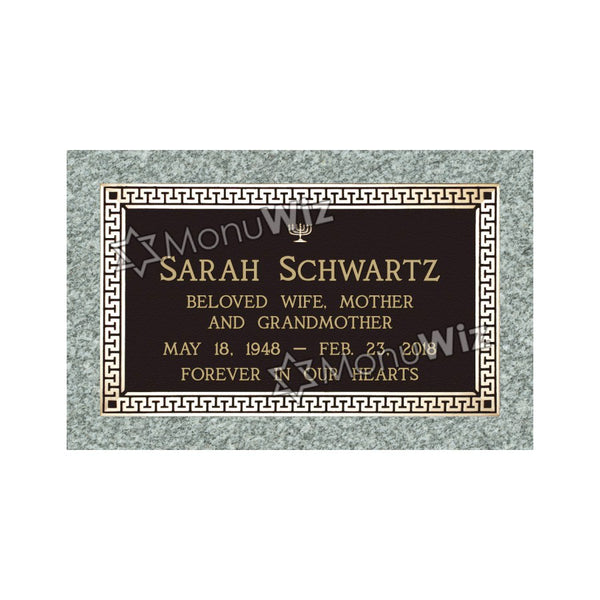 Single Bronze Plaque 24L x 14W - Base 28L x 18W - Design# S2005