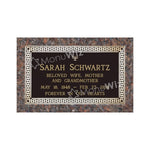Single Bronze Plaque 24L x 14W - Base 28L x 18W - Design# S2005