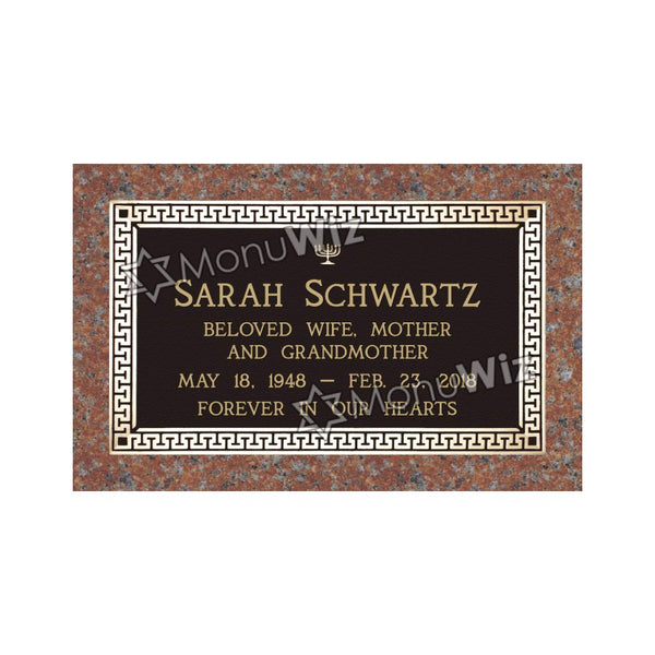 Single Bronze Plaque 24L x 14W - Base 28L x 18W - Design# S2005