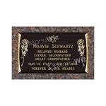 Single Bronze Plaque 24L x 14W - Base 28L x 18W - Design# S2006