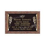 Single Bronze Plaque 24L x 14W - Base 28L x 18W - Design# S2006