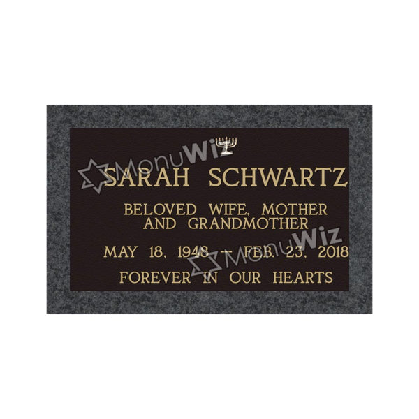 Single Bronze Plaque 24L x 14W - Base 28L x 18W - Design# S2007