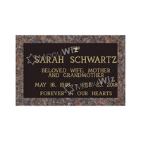 Single Bronze Plaque 24L x 14W - Base 28L x 18W - Design# S2007