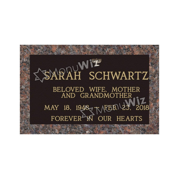 Single Bronze Plaque 24L x 14W - Base 28L x 18W - Design# S2007