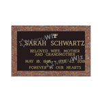 Single Bronze Plaque 24L x 14W - Base 28L x 18W - Design# S2007