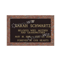 Single Bronze Plaque 24L x 14W - Base 28L x 18W - Design# S2007