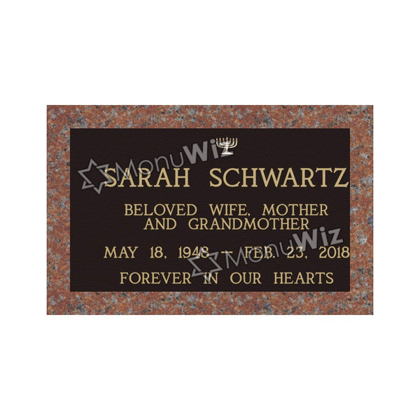 Single Bronze Plaque 24L x 14W - Base 28L x 18W - Design# S2007