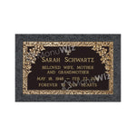Single Bronze Plaque 24L x 14W - Base 28L x 18W - Design# S2010