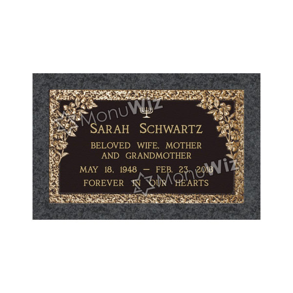 Single Bronze Plaque 24L x 14W - Base 28L x 18W - Design# S2010