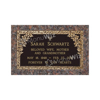 Single Bronze Plaque 24L x 14W - Base 28L x 18W - Design# S2010