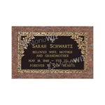 Single Bronze Plaque 24L x 14W - Base 28L x 18W - Design# S2010