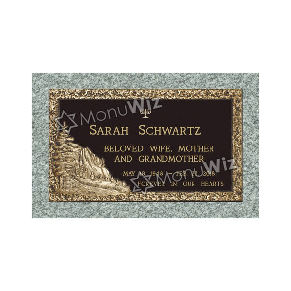 Single Bronze Plaque 24L x 14W - Base 28L x 18W - Design# S2011
