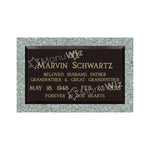 Single Bronze Plaque 24L x 14W - Base 28L x 18W - Design# S2012