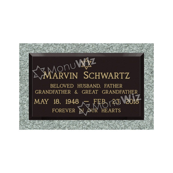 Single Bronze Plaque 24L x 14W - Base 28L x 18W - Design# S2012