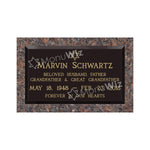Single Bronze Plaque 24L x 14W - Base 28L x 18W - Design# S2012