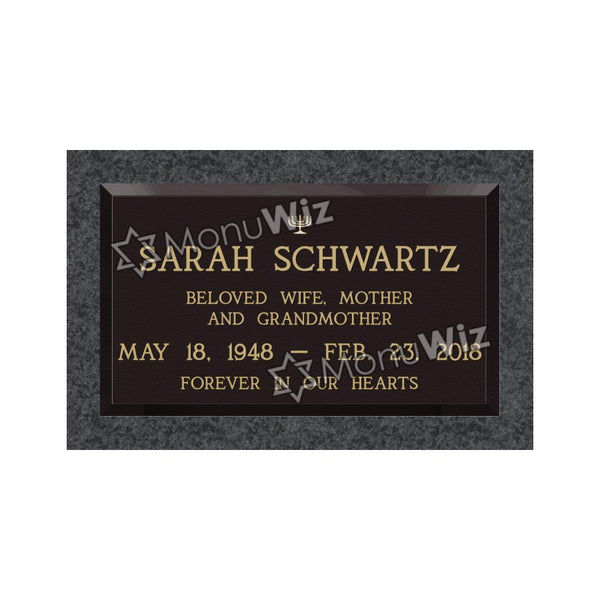 Single Bronze Plaque 24L x 14W - Base 28L x 18W - Design# S2013
