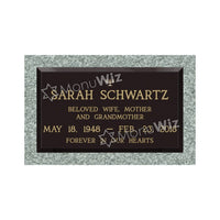Single Bronze Plaque 24L x 14W - Base 28L x 18W - Design# S2013