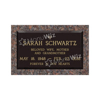 Single Bronze Plaque 24L x 14W - Base 28L x 18W - Design# S2013