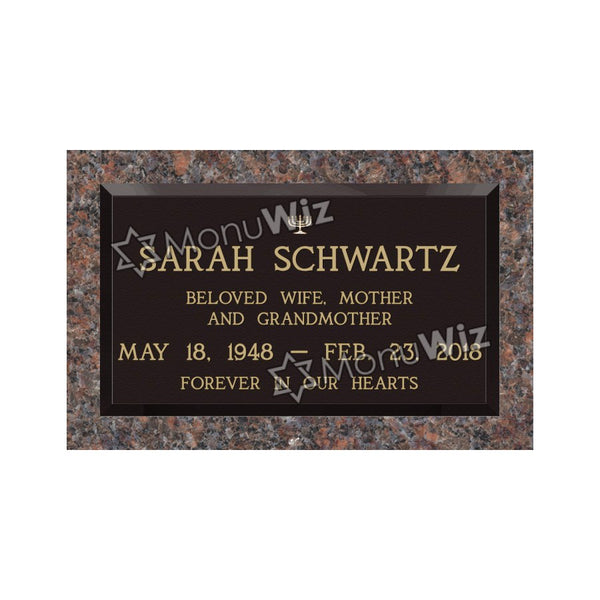 Single Bronze Plaque 24L x 14W - Base 28L x 18W - Design# S2013