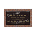 Single Bronze Plaque 24L x 14W - Base 28L x 18W - Design# S2013