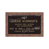 Single Bronze Plaque 24L x 14W - Base 28L x 18W - Design# S2013