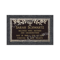 Single Bronze Plaque 24L x 14W - Base 28L x 18W - Design# S2014