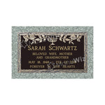 Single Bronze Plaque 24L x 14W - Base 28L x 18W - Design# S2014