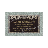 Single Bronze Plaque 24L x 14W - Base 28L x 18W - Design# S2014
