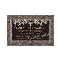 Single Bronze Plaque 24L x 14W - Base 28L x 18W - Design# S2014