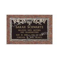 Single Bronze Plaque 24L x 14W - Base 28L x 18W - Design# S2014