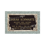 Single Bronze Plaque 24L x 14W - Base 28L x 18W - Design# S2016