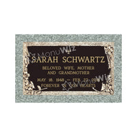 Single Bronze Plaque 24L x 14W - Base 28L x 18W - Design# S2016