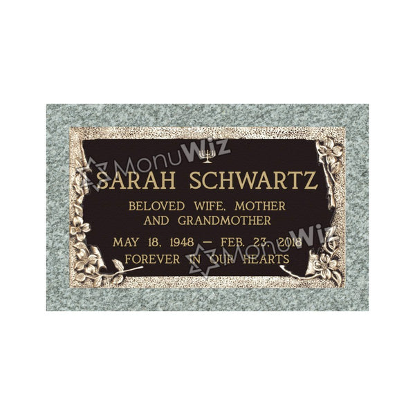 Single Bronze Plaque 24L x 14W - Base 28L x 18W - Design# S2016