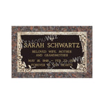 Single Bronze Plaque 24L x 14W - Base 28L x 18W - Design# S2016