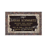 Single Bronze Plaque 24L x 14W - Base 28L x 18W - Design# S2016