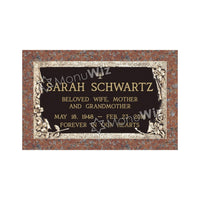 Single Bronze Plaque 24L x 14W - Base 28L x 18W - Design# S2016
