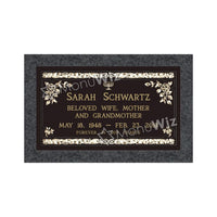Single Bronze Plaque 24L x 14W - Base 28L x 18W - Design# S2017