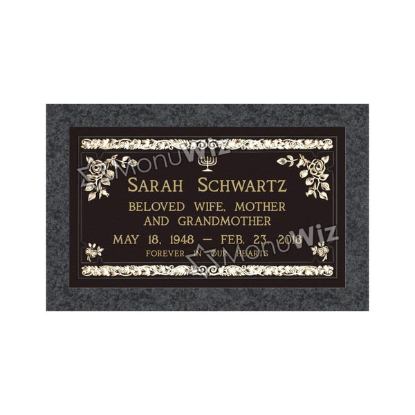 Single Bronze Plaque 24L x 14W - Base 28L x 18W - Design# S2017