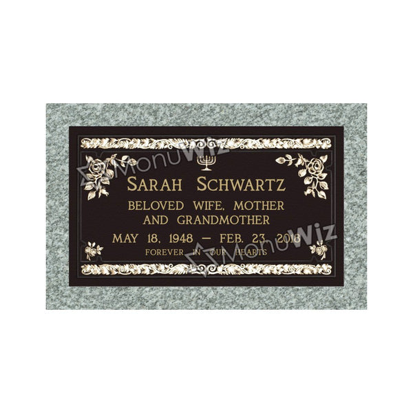 Single Bronze Plaque 24L x 14W - Base 28L x 18W - Design# S2017