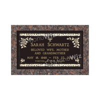 Single Bronze Plaque 24L x 14W - Base 28L x 18W - Design# S2017