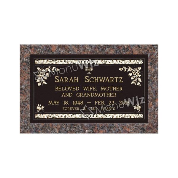 Single Bronze Plaque 24L x 14W - Base 28L x 18W - Design# S2017