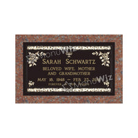 Single Bronze Plaque 24L x 14W - Base 28L x 18W - Design# S2017