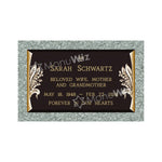 Single Bronze Plaque 24L x 14W - Base 28L x 18W - Design# S2018