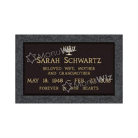 Single Bronze Plaque 24L x 14W - Base 28L x 18W - Design# S2019