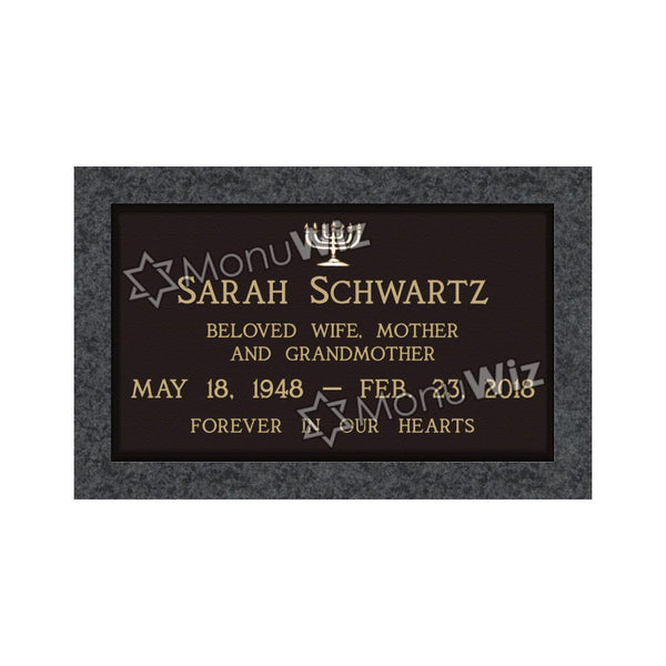 Single Bronze Plaque 24L x 14W - Base 28L x 18W - Design# S2019