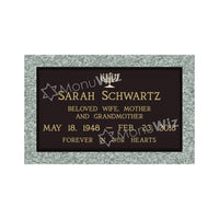 Single Bronze Plaque 24L x 14W - Base 28L x 18W - Design# S2019