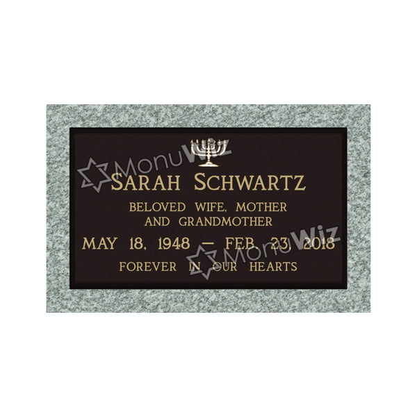 Single Bronze Plaque 24L x 14W - Base 28L x 18W - Design# S2019