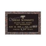 Single Bronze Plaque 24L x 14W - Base 28L x 18W - Design# S2019