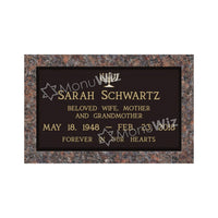 Single Bronze Plaque 24L x 14W - Base 28L x 18W - Design# S2019