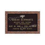 Single Bronze Plaque 24L x 14W - Base 28L x 18W - Design# S2019